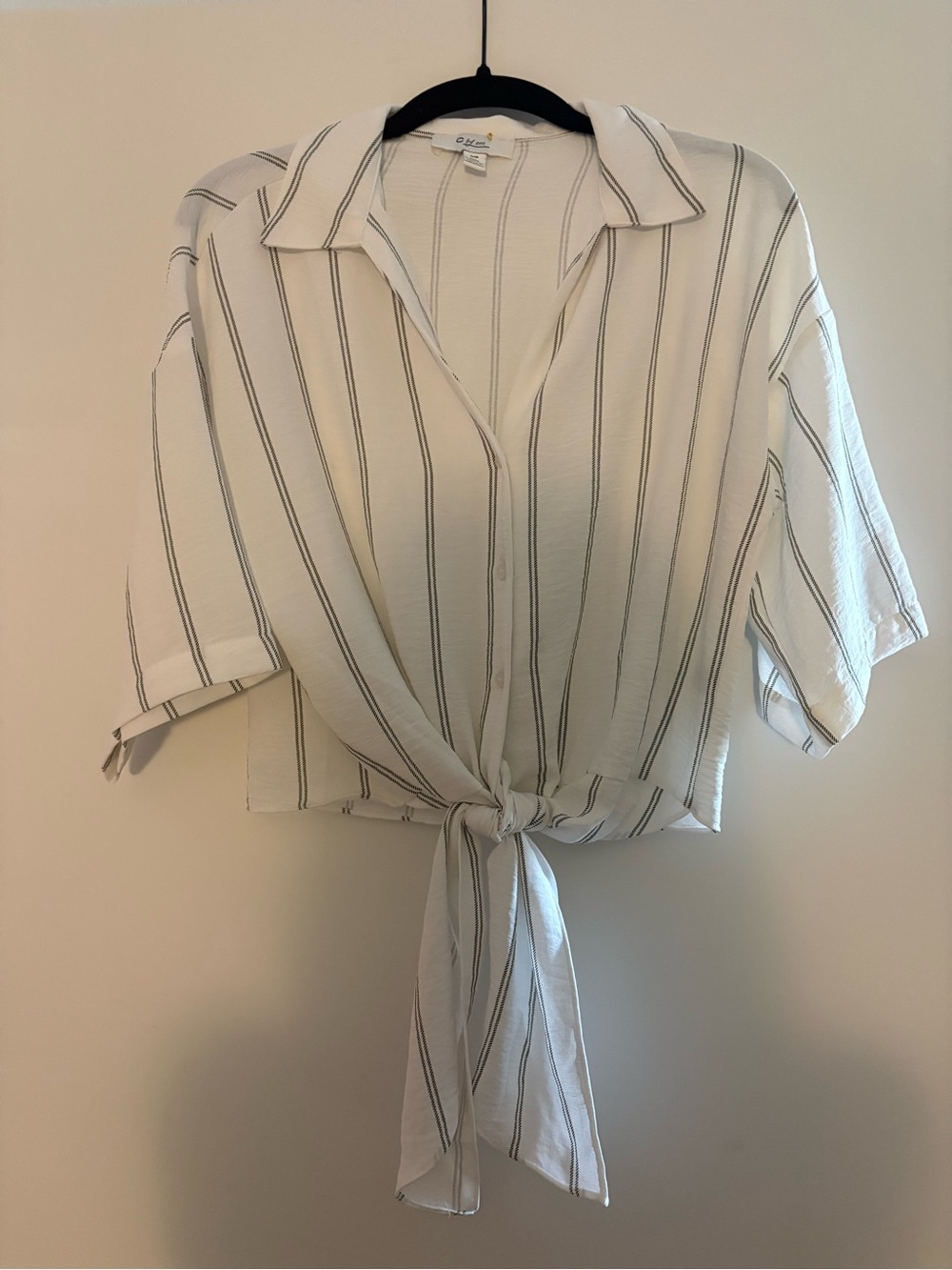 C by One Cropped Striped Blouse